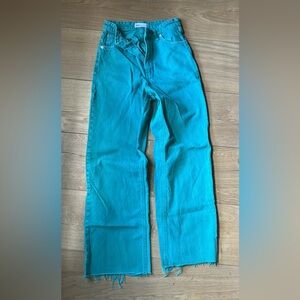 Zara High Rise Jeans in Teal
